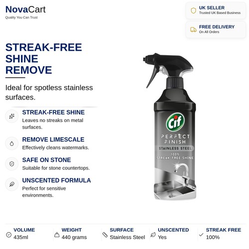 Streak free steel cleaner - free,
