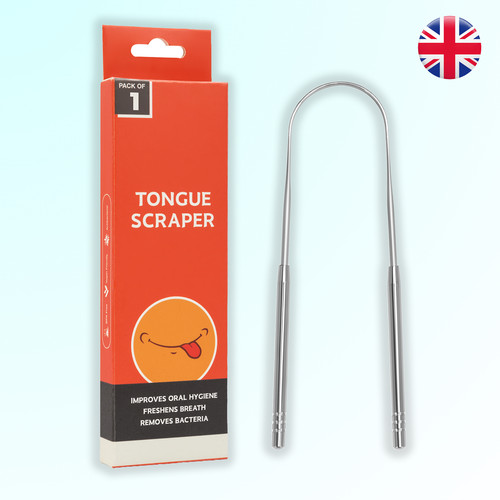 Stainless steel tongue scraper - stainless,