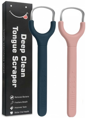 Stainless steel tongue cleaner - stainless,